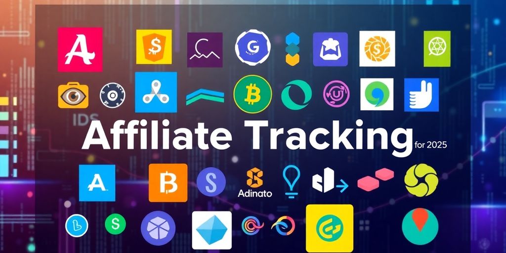 Collage of affiliate tracking tool logos on a digital background.