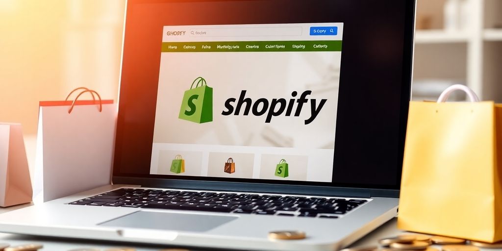 Laptop, shopping bags, and money.